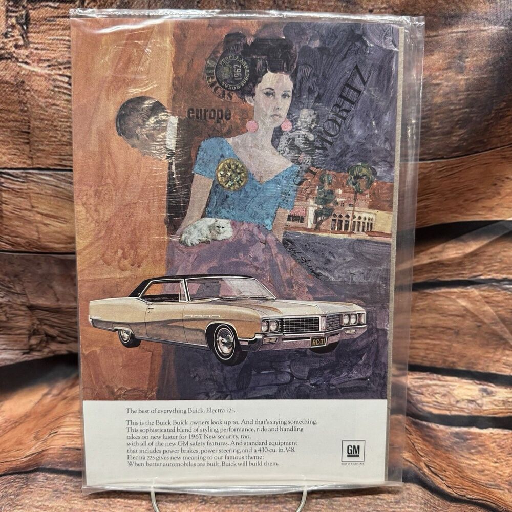 Vtg 1967 Buick Electra 225 Print Ad Classic Car GM Auto Advert Original Europe
